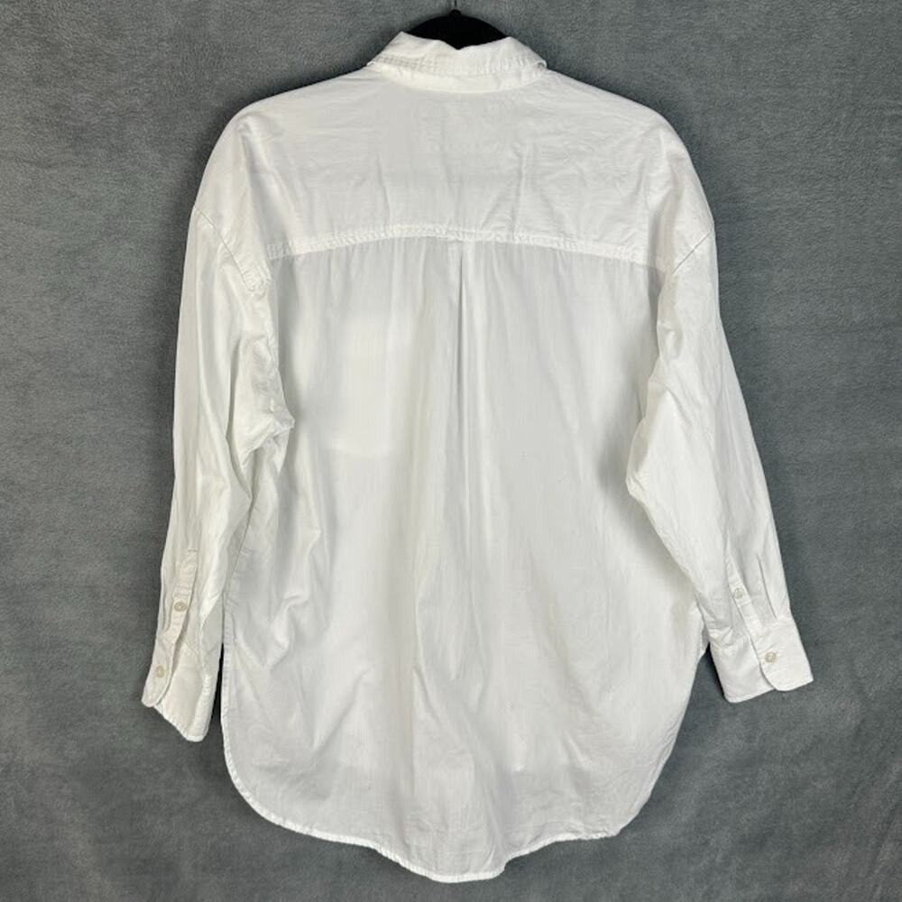 Maeve Anthropologie Top Womens Medium White Button Up Long Sleeve Preppy Career - Picture 5 of 12